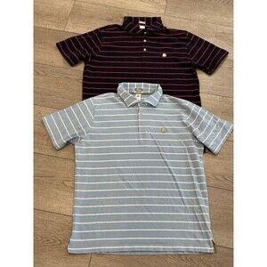 Ping Karsten Golf Polo Shirt Mens Large Blue Striped Performance Lot Of 2